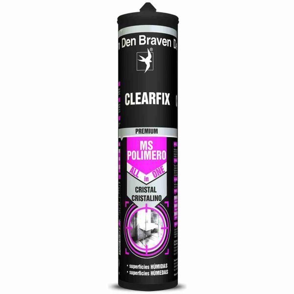 Den Braven Selante híbrido MS Polímero Clearfix - Cristal - Cartucho 290 ml