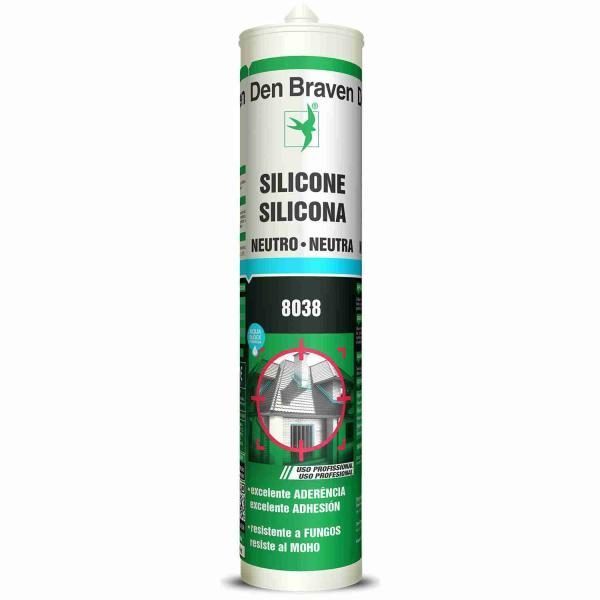 Den Braven Silicone Neutro 8038 - Branco - Cartucho 300 ML