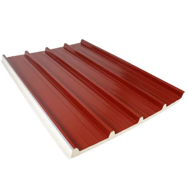 Painel Sandwich Cobertura Telhados Isolamento Térmico 5 Ondas Vermelho RAL3009 30MM ECO - Largura 1 M x Comprimento à Medida